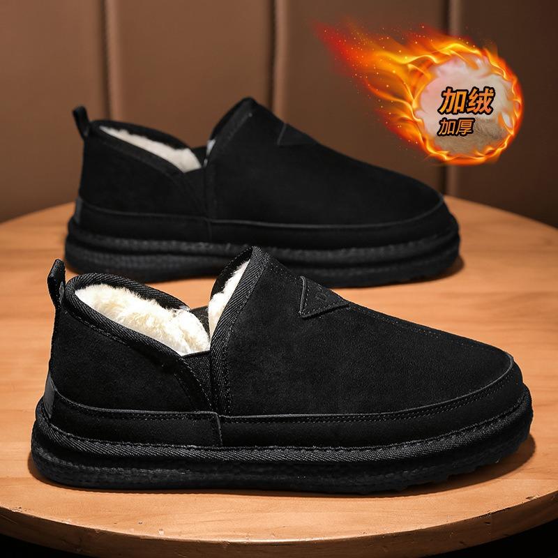 Men's cotton shoes Beijing cloth shoes men's winter velvet warm dad shoes old non-slip one pedal Doudou shoes