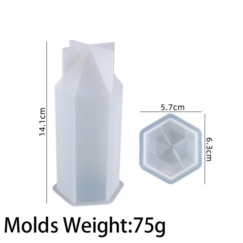 3D Hexagon Peaked Silicone Candle Mold DIY Festival Ornament Candle Soap Making Supplies Epoxy Resin Craft Molds Home Decor
