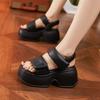 Platform Sandals Women's Summer 2025 New Velcro Fashion Versatile Outer Wear One Word with High Heels High Sense Shoes