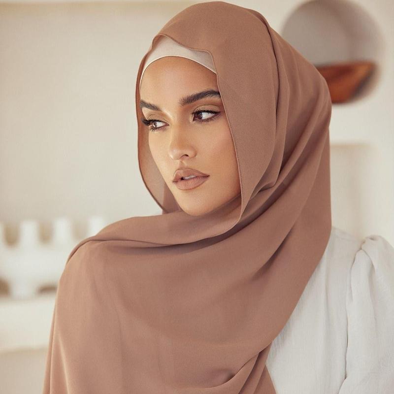 Frühlings-Baumwoll-Leinen-Hijab-Schal für Damen, weich, bequem, Voile, langes Tuch, passt zu allem, einfarbig, schwere Baumwolle, muslimischer Turban