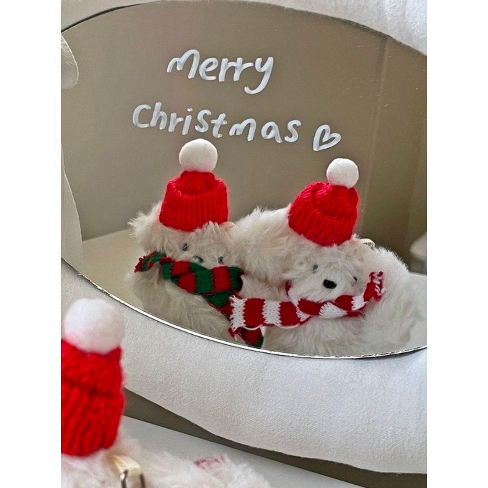 Elegant Table Christmas Fondant Maltese Keychain 2 Types Keyring Doll