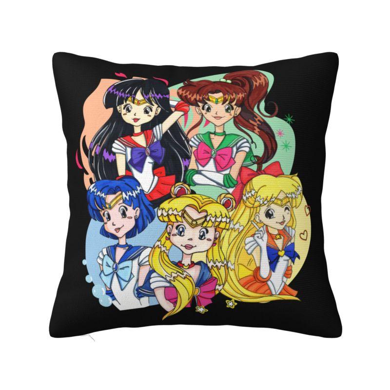 Custom Luxury Sailors Moon Cartoon Cushion Cover Soft Luna Cartoons Throw Pillow Case
