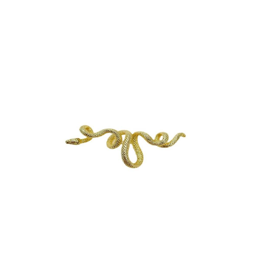 18K Gold Snake-Shaped Wrap Necklace with Color-Retention Copper Charm