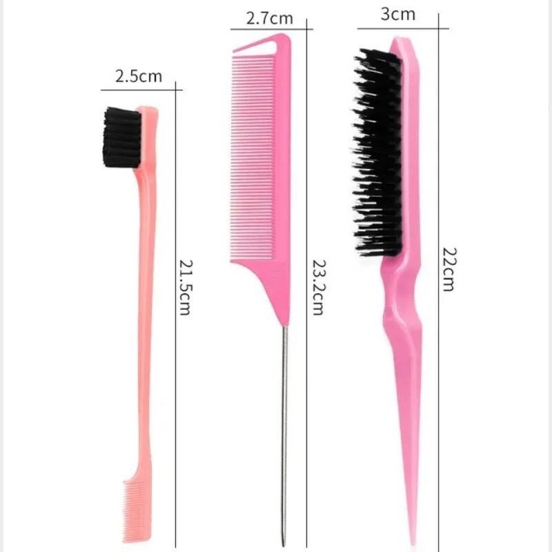 3/10pcs Hair Styling Comb Set Teasing Hair Brush Triple Teasing Comb Rat Tail Combs Edge Brush Hair Tail Tools Braid Tool Loop