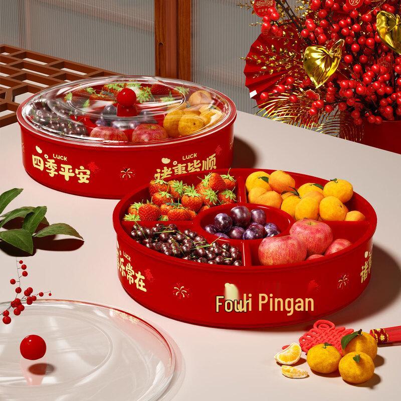 Festive Fortune Divided Snack Tray with Lid