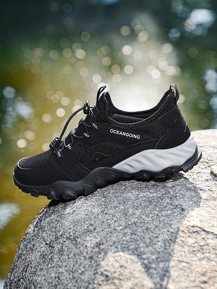 

Мужские повседневные кроссовки Мужские дышащие водонепроницаемые походные ботинки Мягкие и удобные походные ботинки 48 чёрный