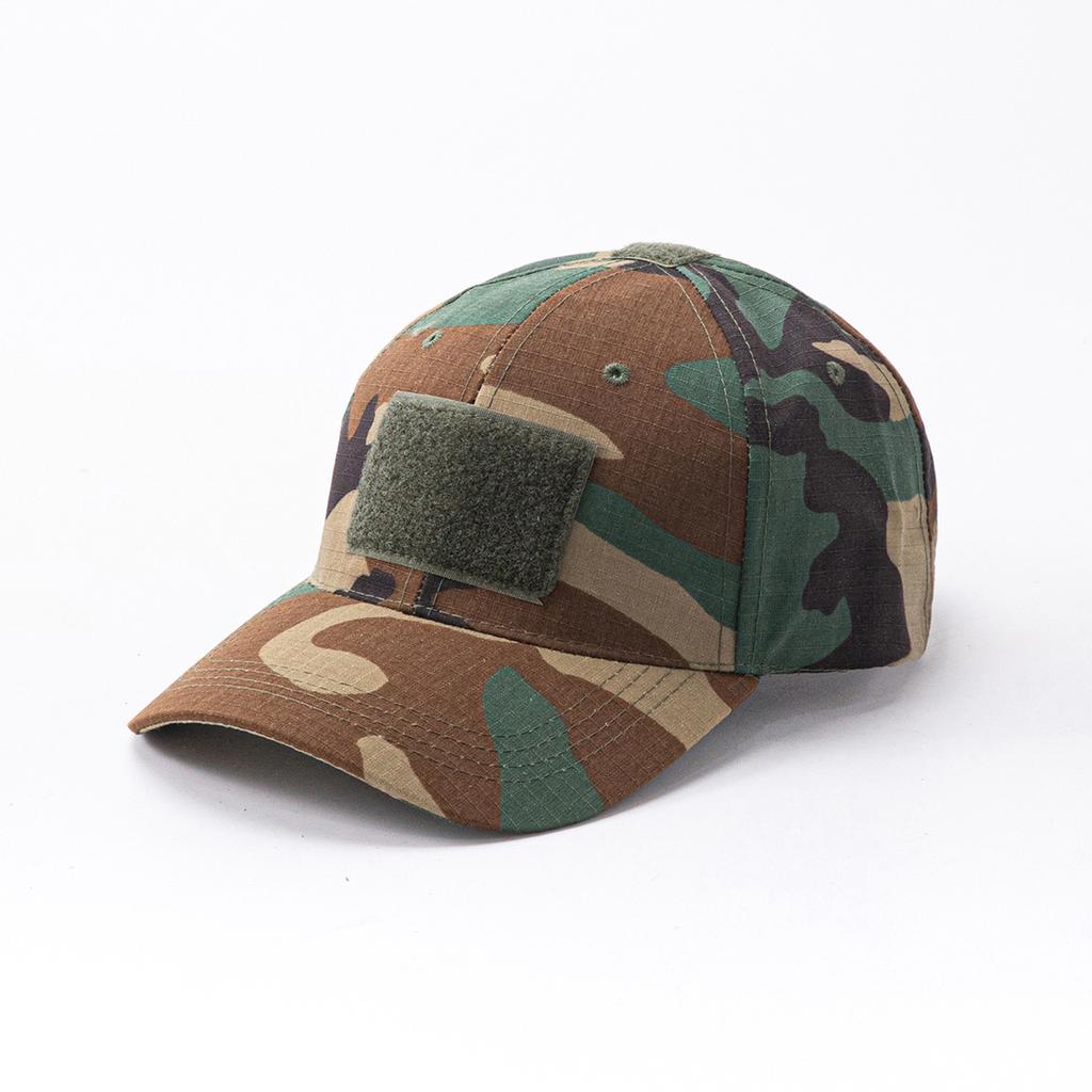 Jarní maskáčová baseballová čepice - Taktická vojenská snapback s Velcro panelem Unisex Prodyšná sluneční čepice Venkovní UV ochrana