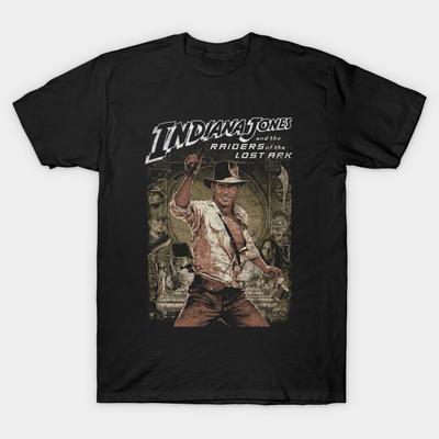 Asian Size Men Print T-shirt Indiana Jones, Lost Ark, Adventure No-Cut Heat Transfer Print Cotton Tshirt