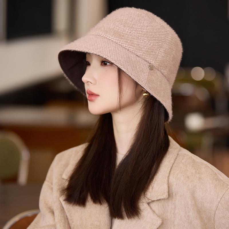 Autumn and Winter Hat Women's Bucket Hat Double-sided Fashion Bucket Hat Temperament Basin Hat