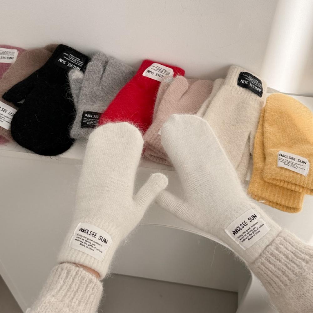 

Перчатки для рук Blue City [No Touchable] Acrsi Angora Knit Rabbit Fur Label, 9 цветов