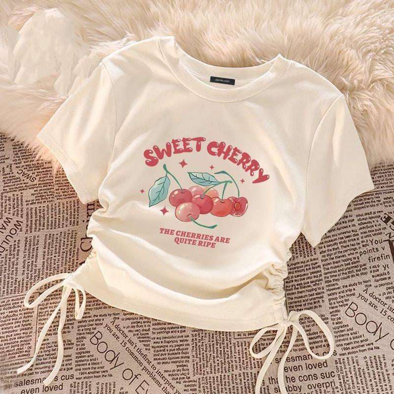 Girls' Solid Color T-shirts Short-sleeve Tops for Kids Summer Children Tees Teenager Blouse Baby Outfits Clothing