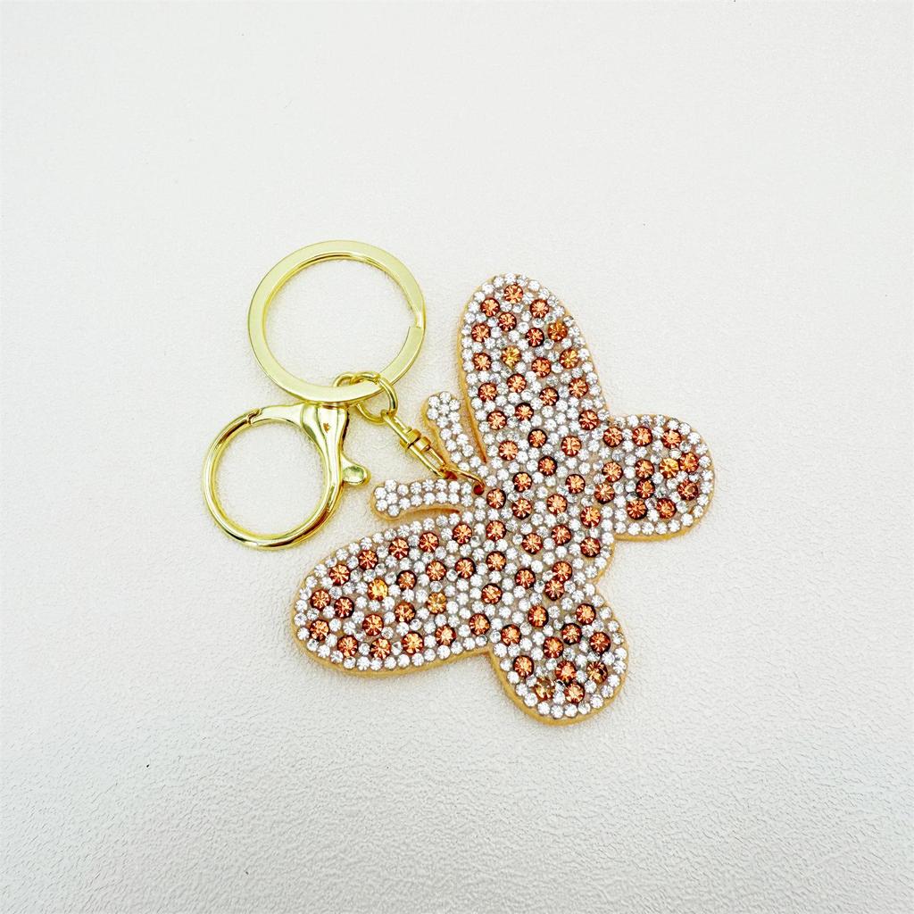 Rhinestone Butterfly Keychain and Bag Charm - Elegant Pendant and Car Hanging Ornament