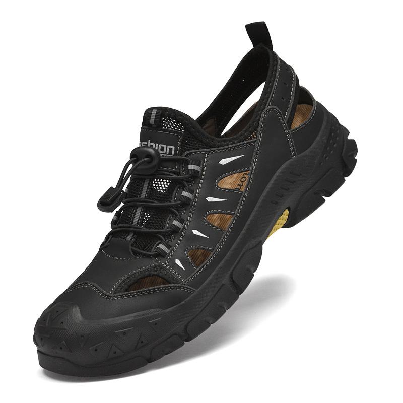 Summer men's bag head sandals breathable explosion casual large size beach shoes hollow mesh shoes 9588