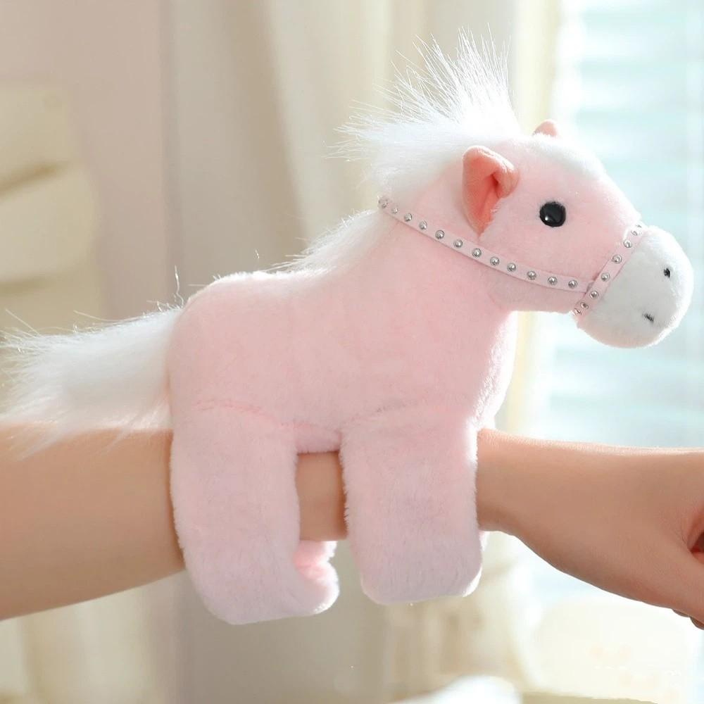 

Мультяшная лошадка плюшевая повязка на запястье мягкий плюшевый кулон в виде пони креативный пони слэп-браслет для детей Pink Normal