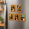 DIY Home Decor Accessories Funny Small Wooden Fridge Magnet Picture Frame, Vintage Oil Painting Pattern Modern Office Storage Magnetic Refrigerator