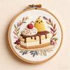 Cake Dessert Theme Embroidery Set with Embroidery Hoop and Instructions Beginner Embroidery Craft Set for Art Craft