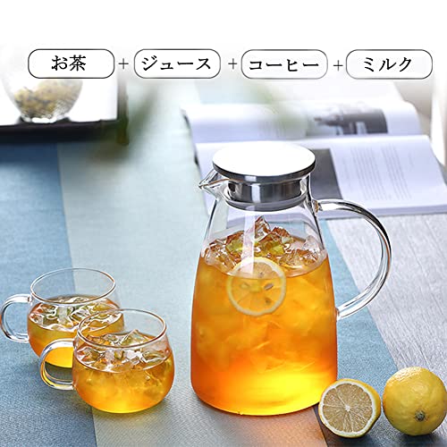 Artispro Glass Teapot, Heat-Resistant, 1.5 Liter, Stainless Steel, with Integrated Tea Strainer Lid