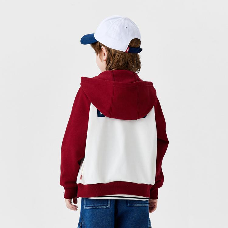 Levis Classic Retro Letter Color Block Hoodie Kids hoodies Herbal-Red LV2442254GS-002