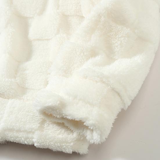 Herbst Winter Herren Hoodie Einfarbig Kariert Locker Lässig Kapuzensweatshirt Atmungsaktiv Dick Warm Plüsch Lange Ärmel Pullover Top