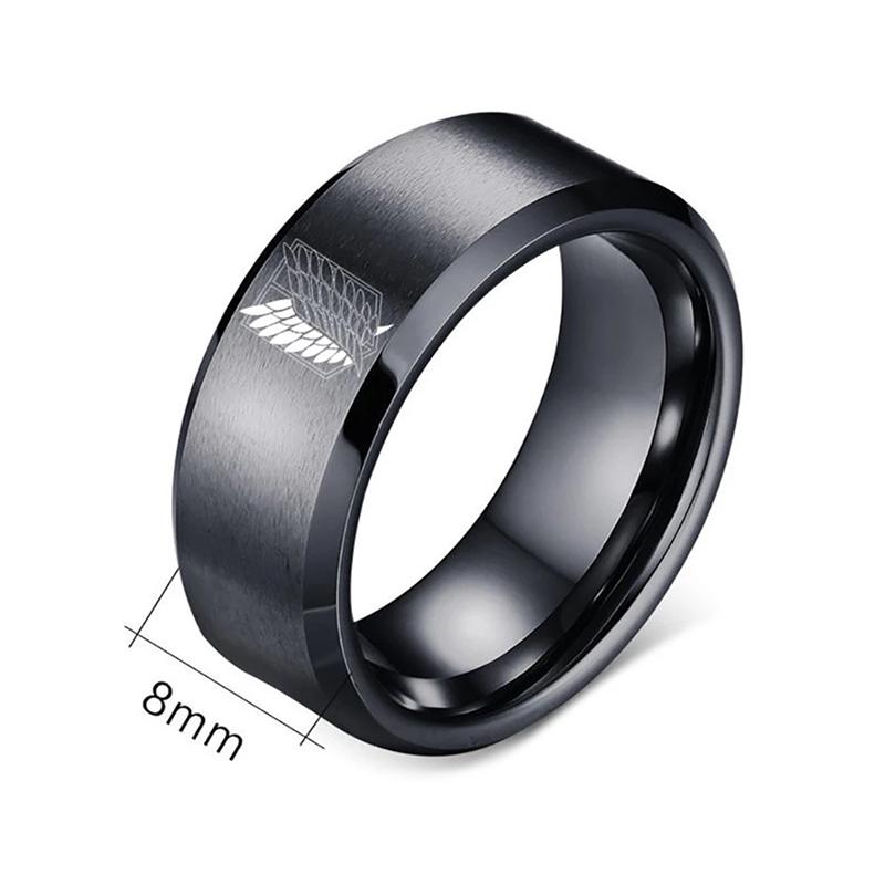 Anello in acciaio inossidabile al titanio di Attack on Titan Anime Shingeki no Kyojin Wings Of Liberty Anelli per uomo e donna Fan di anime