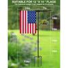 Garden Flag Holder Stand with Shepherds Hooks, 63 Inch Extra Thick Weather-Proof Powder-Coated Yard Flag Holder with 4 Prong Base, Heavy Duty 3/4
