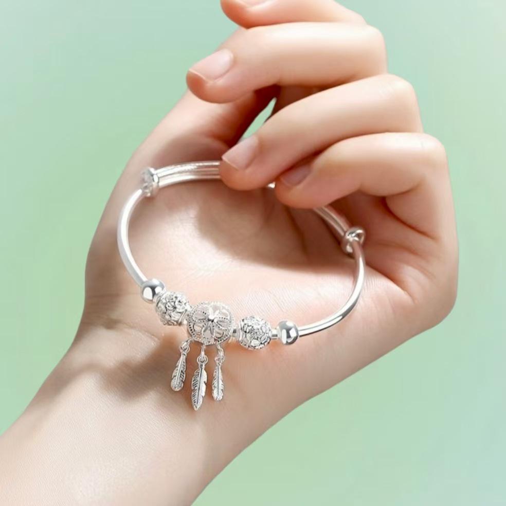 TikTok Trendy Dream Catcher Bangle: Fashionable Three Lifetimes Bracelet