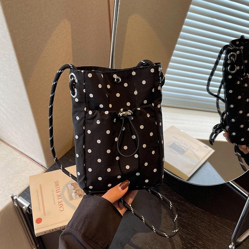Women Korean Style Polka Dot Lightweight Small Backpack For Daily Commute And School