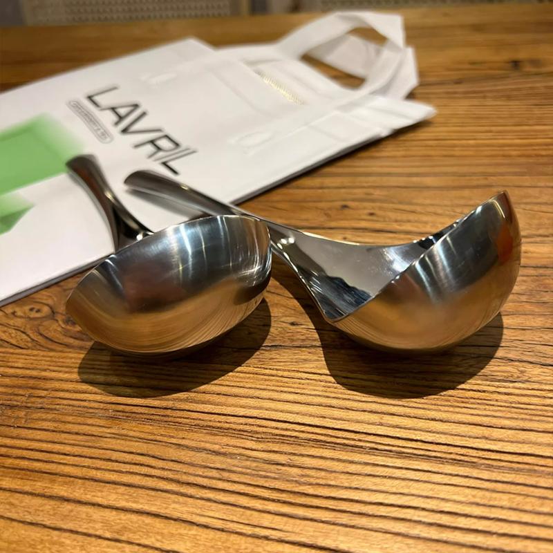 2/5Pcs Thicken Stainless Steel Spoon Long Handle Stainless Steel Hot Pot Scoops Cooking Utensils Rice Spoon Kitchen