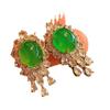 Full Green, Yang Green, Natural Agate Green Chalcedony Earrings, Women'S Opening Is Slightly Inlaid, And The Real Shot Is Fidelity.