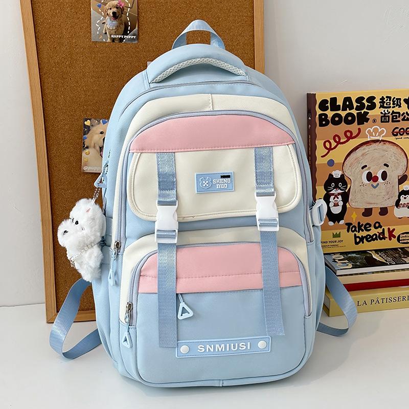 Children's Schoolbags Elementary School Girls Junior High School Students High School Students Splicing High Value Backpacks