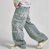 The Same Personalized Printed American Jeans Straight Wide-leg Casual Trousers Men