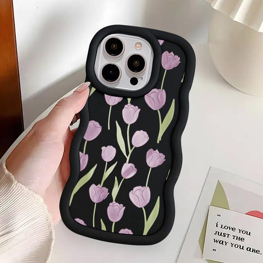 Simple Flower Soft Phone Cover Case for iPhone 16 Pro Max 17 Air 11 XR 8 14 12 13 15 Plus