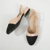 Women's Plus Size Chunky Heel Sandals: Open Toe, Low & Mid Heel, Flat & Backless, Color Block Design.