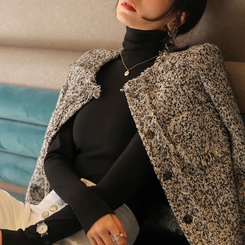 Women's Double-Sided German Velvet Turtleneck - Thick, Fashionable Long-Sleeve Base Layer for Autumn/Winter