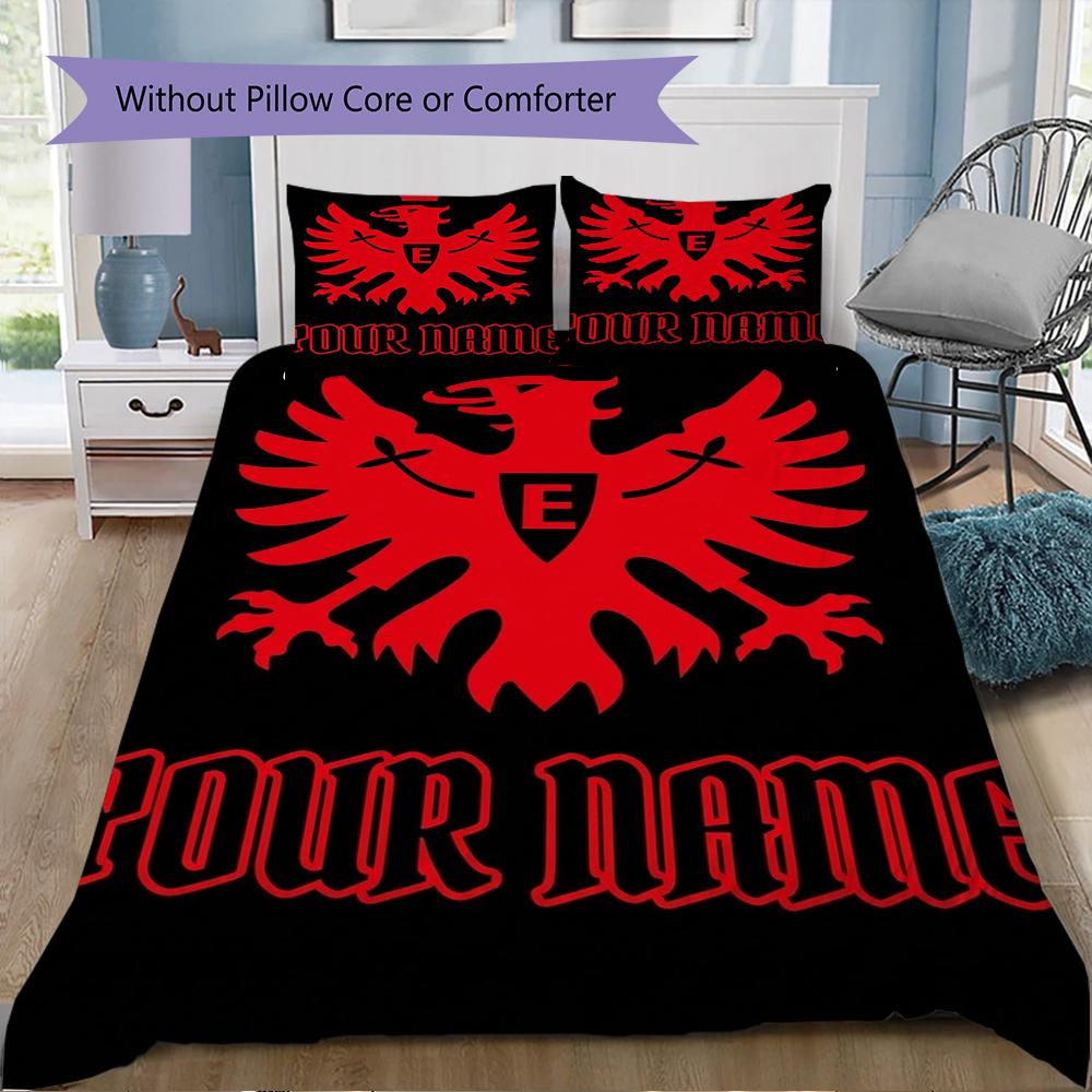 Custom Name Eintracht Frankfurt Pattern Bedding Uilt Set Uilt Cover Pillowcase Home Decoration Birthday Gift (1*duvet Cover+2*pillowcase Without Core)