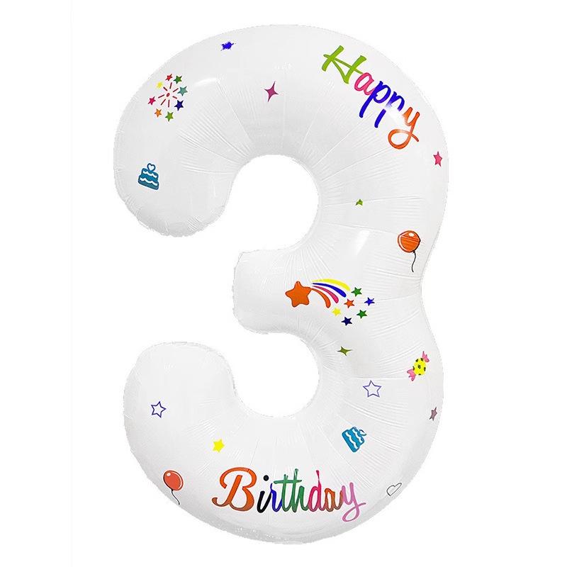 32-inch Digital Balloon Decor for Children's Birthday Party - Happy Birthday Photo Props