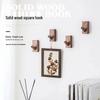 Solid Wood Adhesive Hook - Round, No-Punch Coat & Hat Holder for Bedroom & Entrance