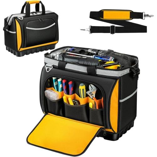 Tool Bag, Tool Bag, Tool Storage Bag, Tool Holder, Large Capacity, Large Opening, Shoulder Strap, 25 Pockets, 1680D Oxford, Tool Storage Belt Bag, Car