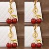 Cherry Keychain Pendant With Zinc Alloy Electroplated Finish For Fashion Accessories