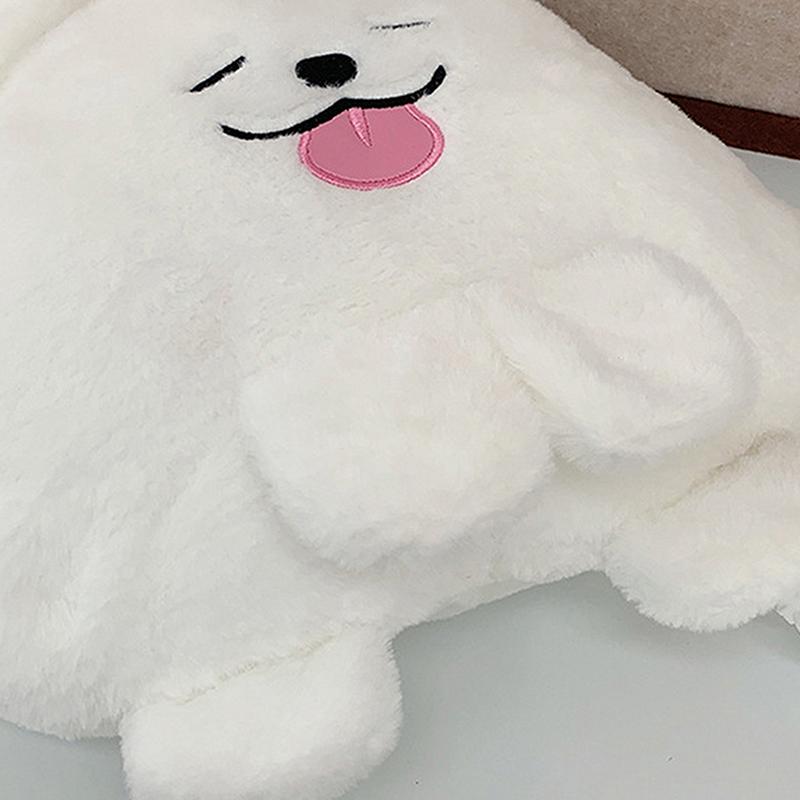Cartoon Cute Samoyed Plush Backpack Kawaii Large Capacity Plushie Doll Fur Bag Children'S Bag Shoulder Bag Knapsack Bags Gifts