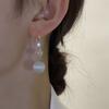 Fashion Temperament Opal Ball Earrings Women, Niche Design Ear Hooks Light Luxury High-end Earrings