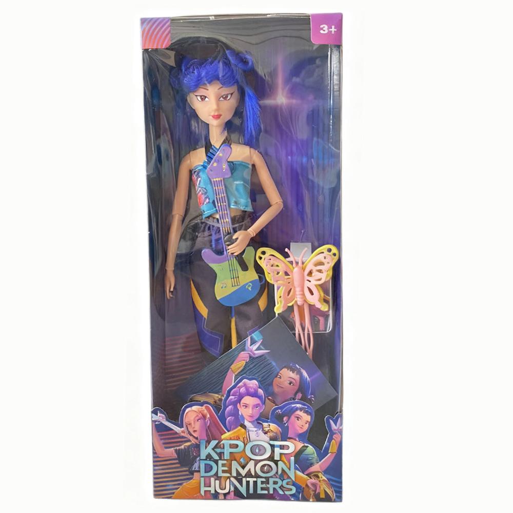 Kpop Demon Hunters Action Figure Toy Derpys Tiger Rumi Mira Zoey Sussy with Colorful Lights Theme Song for Fans Christmas Gifts