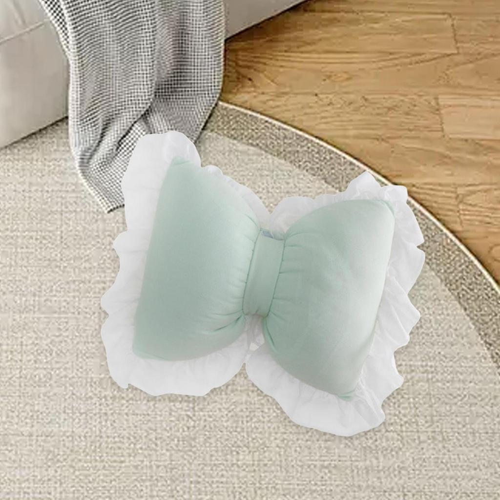 Bowknot Throw Pillow Car Backrest Cushion Breathable Soft Decoration Sofa Pillow for Living Room Nursery Bed Sofa 32 Cmx40 cm