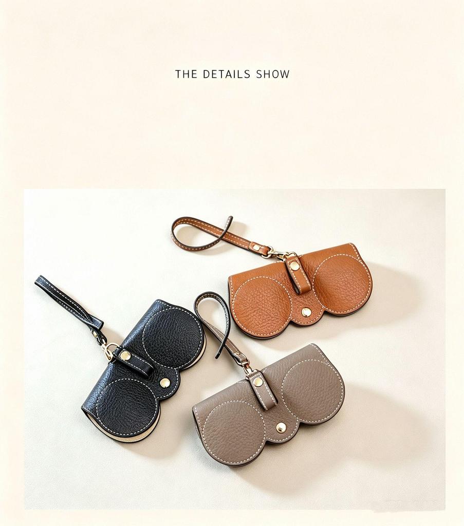 Versatile Genuine Leather Sunglasses Case - Portable & Protective