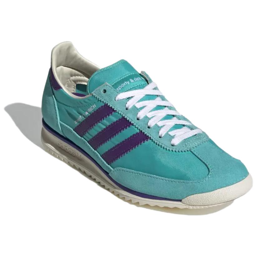 Sporty & Rich X Adidas  SL72 OG Mint Rush Unisex Sneakers Teal Power-Purple Cream-White JS0261