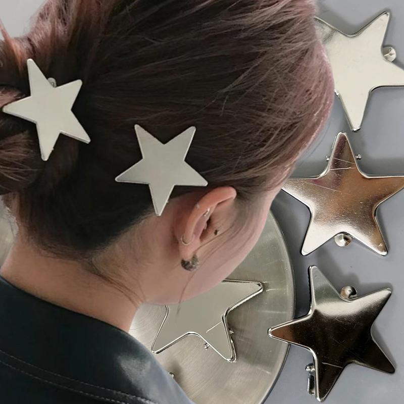 6pcs Five-pointed Star Hairclips Sweet Cool Hair Barrette Japanese Korean Girl Versatile Personality Bangs Side Duckbill Hairpin