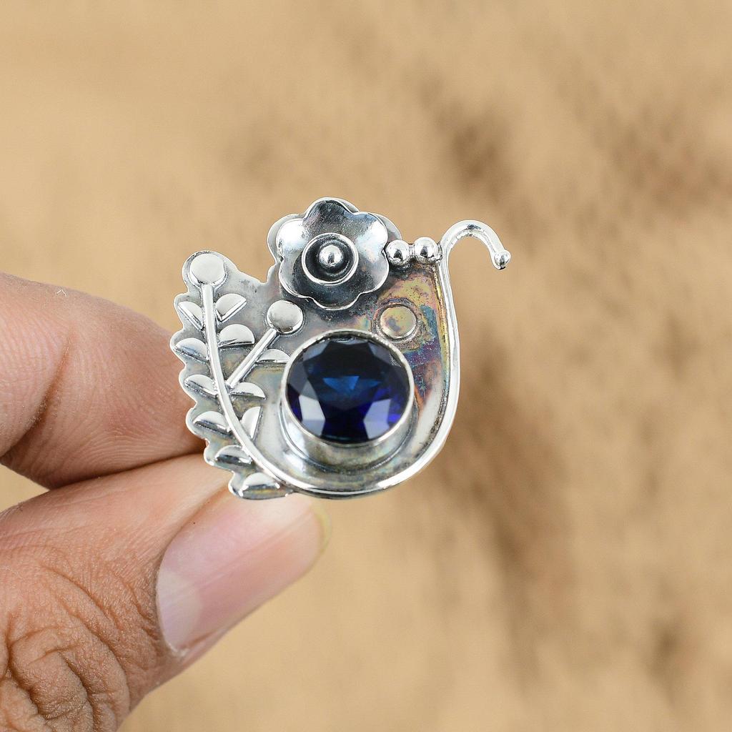 Tanzanite Quartz Gemstone Daughter Promise New Flower Ring 925 Sterling Silver