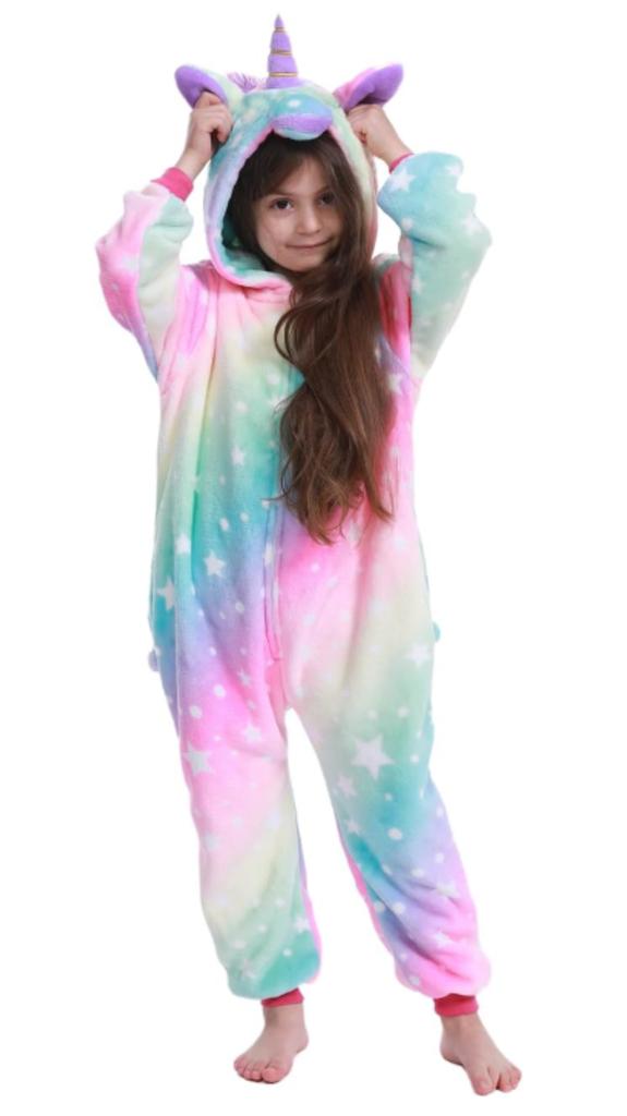 Pigiama Intero da Bambino Kigurumi Costume Unicorno 135-145 Cm [M-Onesie104]