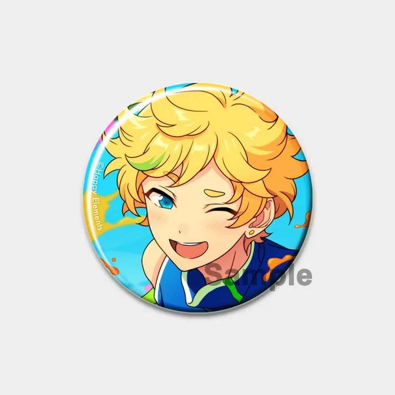 32/44/58mm Ensemble Stars Handgemachte Anstecknadel Rund Cartoon Lustig Einrastbare Broschen für Rucksack-Zubehör Anime Sammlerstück Abzeichen Hutdekoration