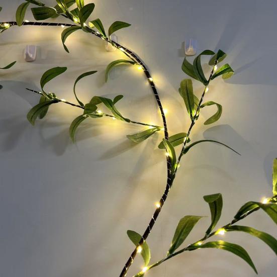 Lighted Artificial Olive Garland 6FT Fairy Light Faux Greenery Olive Vine Pre-lit Olive Garland for Spring Christmas Holiday Fireplace Decor